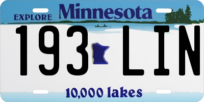 MN license plate 193LIN