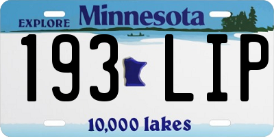 MN license plate 193LIP