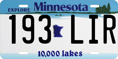 MN license plate 193LIR