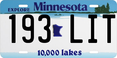 MN license plate 193LIT