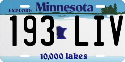 MN license plate 193LIV