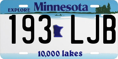 MN license plate 193LJB