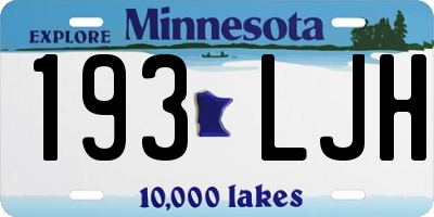MN license plate 193LJH