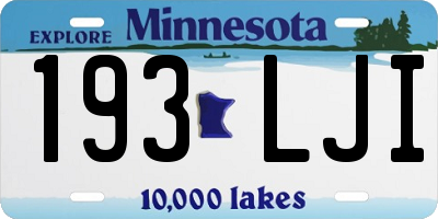 MN license plate 193LJI