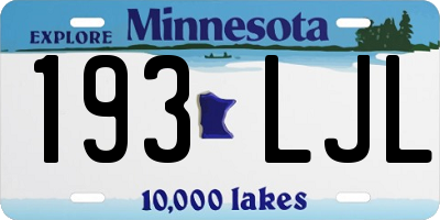 MN license plate 193LJL