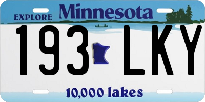 MN license plate 193LKY