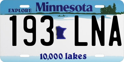 MN license plate 193LNA