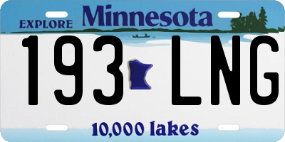 MN license plate 193LNG