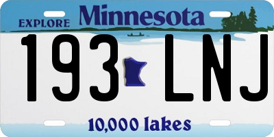 MN license plate 193LNJ