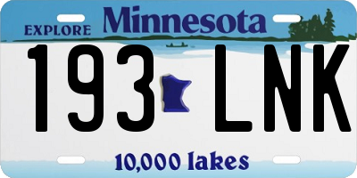 MN license plate 193LNK