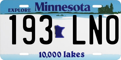 MN license plate 193LNO
