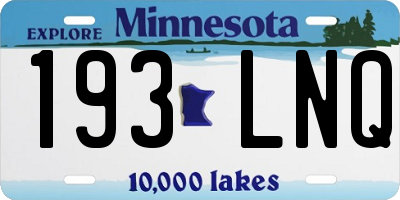 MN license plate 193LNQ