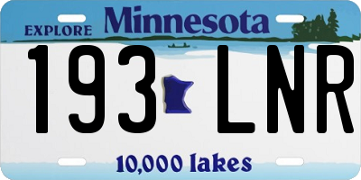 MN license plate 193LNR