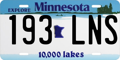 MN license plate 193LNS