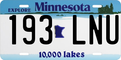 MN license plate 193LNU