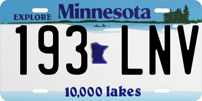 MN license plate 193LNV