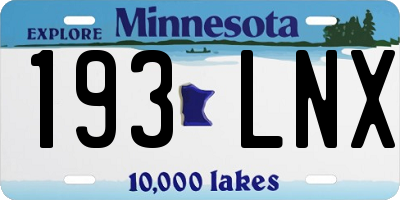 MN license plate 193LNX