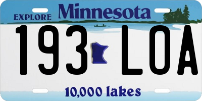 MN license plate 193LOA