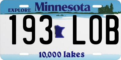MN license plate 193LOB
