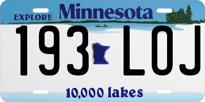 MN license plate 193LOJ