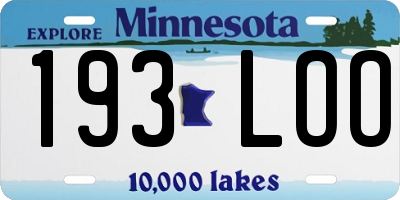 MN license plate 193LOO