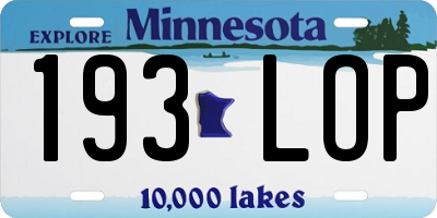 MN license plate 193LOP