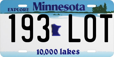 MN license plate 193LOT