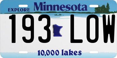 MN license plate 193LOW