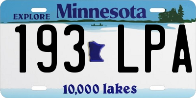 MN license plate 193LPA