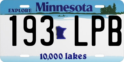 MN license plate 193LPB