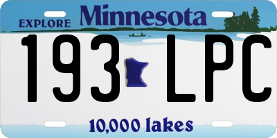 MN license plate 193LPC