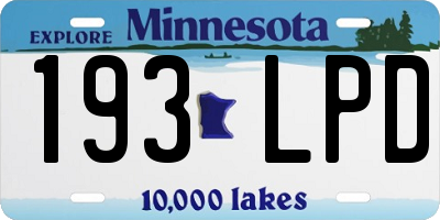 MN license plate 193LPD