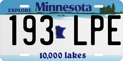 MN license plate 193LPE