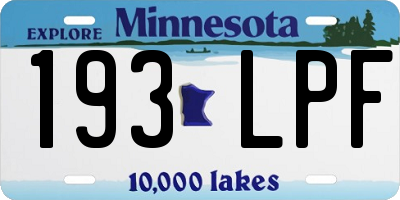 MN license plate 193LPF