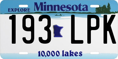 MN license plate 193LPK
