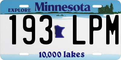 MN license plate 193LPM