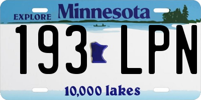 MN license plate 193LPN