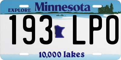 MN license plate 193LPO