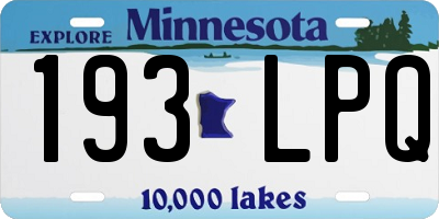 MN license plate 193LPQ