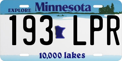 MN license plate 193LPR