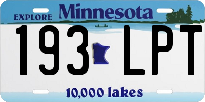 MN license plate 193LPT
