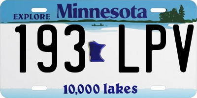 MN license plate 193LPV