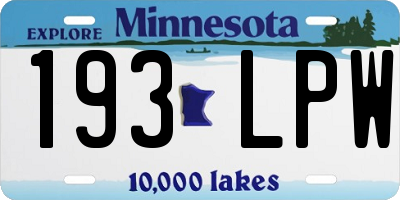 MN license plate 193LPW