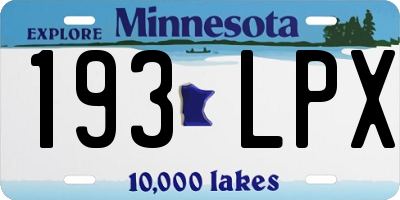 MN license plate 193LPX