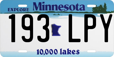 MN license plate 193LPY