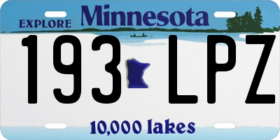 MN license plate 193LPZ