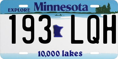 MN license plate 193LQH