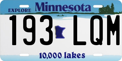 MN license plate 193LQM