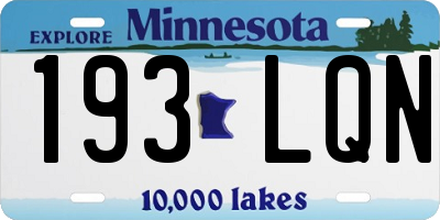 MN license plate 193LQN