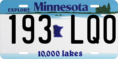 MN license plate 193LQO